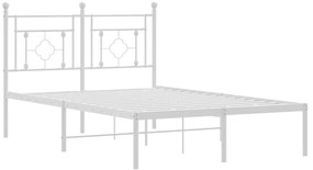 Estrutura de cama com cabeceira 120x200 cm metal branco