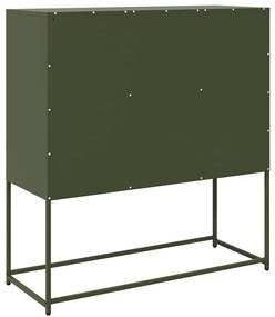 Aparador 100,5x39x107 cm aço laminado a frio verde-azeitona