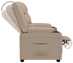 Poltrona reclinável couro artificial cor cappuccino