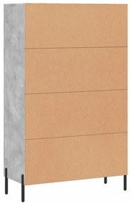 Aparador alto 69,5x31x115 cm derivados de madeira cinza-cimento