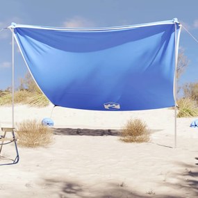 vidaXL Toldo de praia com âncoras de areia 304x300 cm azul