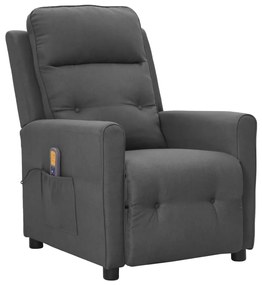 vidaXL Poltrona de massagens tecido cinzento-claro