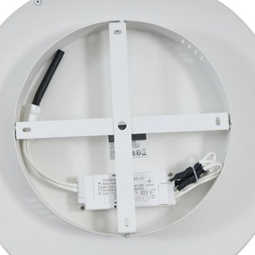 Plafón de design branco com madeira 40cm incl. LED interruptor de 3 níveis - Ingo