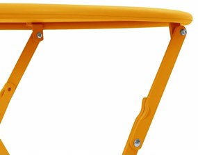 Mesa Bistro Dobrável Amarelo Mostarda Ø50x71 cm em Aço com Revestiment
