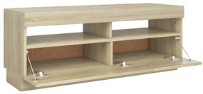 Móvel de TV com luzes LED 100x35x40 cm carvalho sonoma