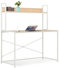 vidaXL Secretária de computador 120x60x138 cm branco e carvalho