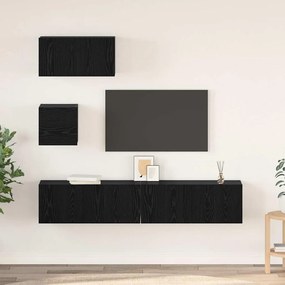 vidaXL Conjunto de móvel de TV 4 pcs Carvalho preto 80 x 30 x 30 cm