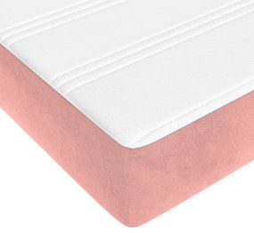 Cama boxspring com colchão 120x200 cm veludo rosa