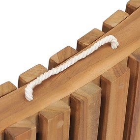 Espreguiçadeira dobrável com mesa madeira de teca maciça