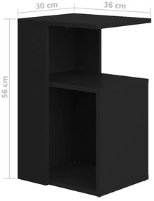 Mesa de apoio 36x30x56 cm contraplacado preto