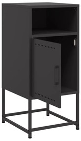 Mesas de cabeceira 2 pcs 36x39x78 cm aço preto
