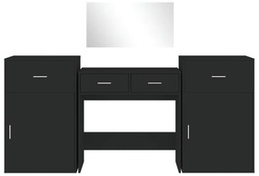 Conjunto de toucador 4 pcs derivados de madeira preto