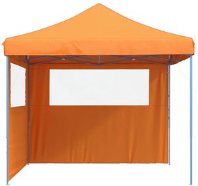 Tenda para festas pop-up dobrável c/ 2 paredes laterais laranja
