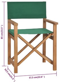 Cadeira de realizador em madeira de teca maciça verde