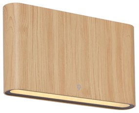 Candeeiro de Parede Exterior Escandinavo em Madeira 17,5cm incl. LED IP65 - Batt Escandinavo