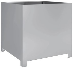 Vaso/floreira de jardim 50x50x50 cm aço galvanizado