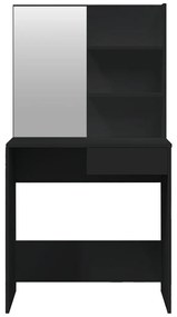 Toucador com espelho 74,5x40x141 cm preto