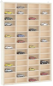 vidaXL Vitrine de colecionador de madeira com 56 compartimentos 40x4,5x60cm