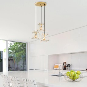 Chandelier Coman – Ouro Brilhante – 56 x 56 x 122 cm