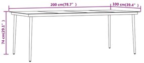 7 pcs conjunto de jantar para jardim com almofadões cinza