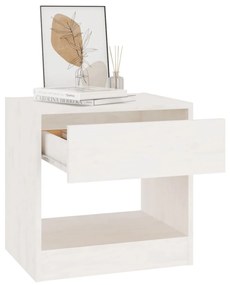 Mesa de cabeceira 40x31x40 cm pinho maciço branco