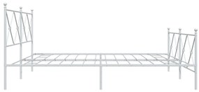 Estrutura de cama com cabeceira e pés 200x200 cm metal branco