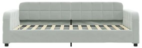 Sofá-cama 80x200 cm veludo cinzento-claro