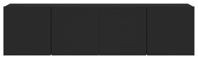 Móveis de parede para TV 2 pcs 80x30x41 cm preto