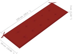 Banco de jardim empilhável c/ almofadão 159 cm teca maciça