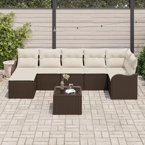 Conjunto de Sofás de Jardim vidaXL de 7 Peças com Almofadas Cinza Poli