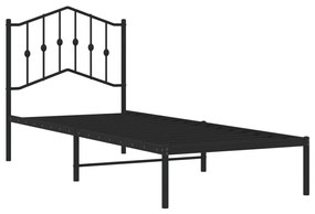 Estrutura de cama com cabeceira 90x190 cm metal preto