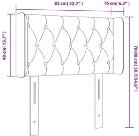 Cabeceira de cama c/ abas tecido 83x16x78/88 cm castanho