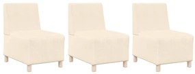 Sofá Chiar 3 pcs Creme 55 x 74 x 82 cm Tecido de veludo côtelé