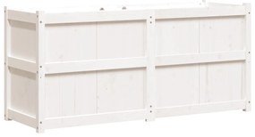 Vaso/floreira de jardim 150x50x70 cm pinho maciço branco