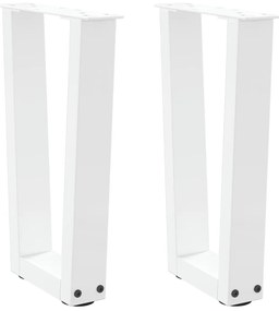 Pés para mesa de centro em V 2 peças Branco 28x(42-43,3) cm Aço