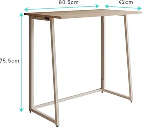 Mesa plegable Galia (80,5cm) blanco y sonoma