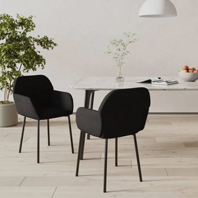 vidaXL Cadeiras de jantar 2 pcs veludo preto