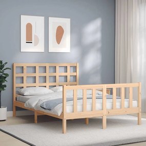 Estrutura de cama de casal c/ cabeceira madeira maciça