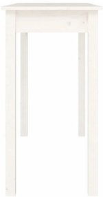 Mesa consola 110x40x75 cm madeira de pinho maciça branco
