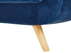 Capa de poltrona de veludo azul BERNES Beliani