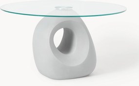 Mesa de jantar redonda com tampo de vidro Linus, vários tamanhos