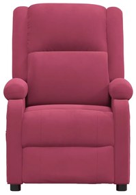 Poltrona reclinável veludo vermelho tinto
