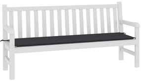 Almofadão p/ banco de jardim 180x50x4 cm tecido oxford preto