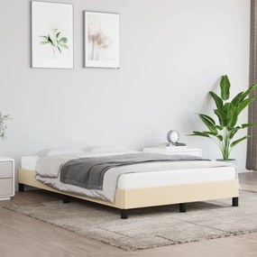 Estrutura de cama sem colchão 120x200 cm tecido cor creme