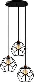 Candeeiro de Teto Degirmen – Preto e Bronze – 50 cm de Diâmetro