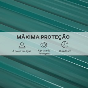 Conjunto de 12 Painéis para Teto de Aço Galvanizado Chapas Perfiladas de Teto 7m² para Abrigo de Ferramentas 129x45cm Verde