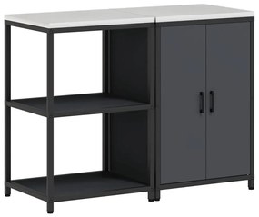 Conjunto de Armazenamento de Cozinha 2 pcs Cinzento-escuro