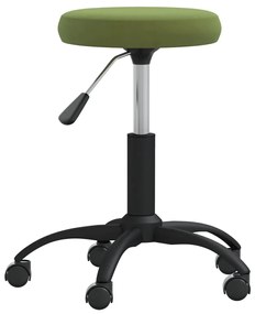 Cadeira de escritório giratória veludo verde-claro