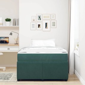 Estrutura de cama com colchão Verde-escuro 120 x 200 cm Veludo