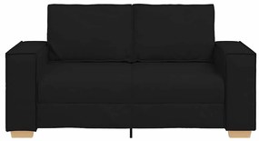 Sofá de 2 lugares preto 120 cm tecido